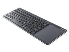 Modecom MC-TPK1 vezeték nélküli multimédiás billentyűzet touchpaddel, vékony profil, amerikai elrendezés, USB nano vevő, fekete színű