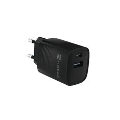 Natec Ribera GaN USB-C / USB-A Hálózati töltő - Fekete (30W) (NUC-2141)