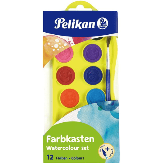 Herlitz Pelikán Junior Vízfesték ecsettel - 12 színű (00701242)