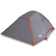Vidaxl 6 személyes szürke-narancssárga vízálló kupolás családi sátor 94725