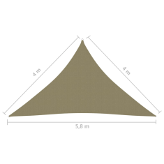 Vidaxl bézs háromszög alakú oxford-szövet napvitorla 4 x 4 x 5,8 m (135177)