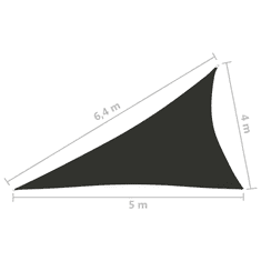 Vidaxl antracitszürke háromszögű oxford-szövet napvitorla 4x5x6,4 m (135129)
