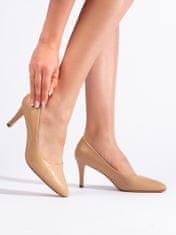 Amiatex Női körömcipő 108199 + Nőin zokni Gatta Calzino Strech, bézs és barna árnyalat, 39