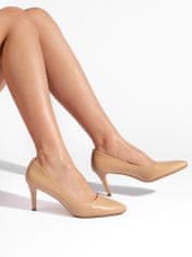 Amiatex Női körömcipő 108199 + Nőin zokni Gatta Calzino Strech, bézs és barna árnyalat, 39