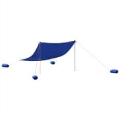 Vidaxl kék strandnapernyő homokrögzítőkkel 304x300 cm 4008644