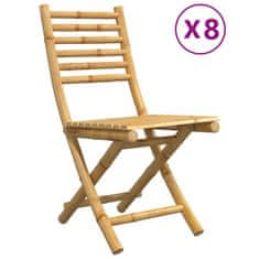 Vidaxl 8 db összecsukható bambusz kerti szék 43x54x88 cm 3278519
