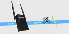 Dexxer Vezeték nélküli WIFI átjátszó router jelerősítő 300Mb/s WPS 2x 5dBi fekete