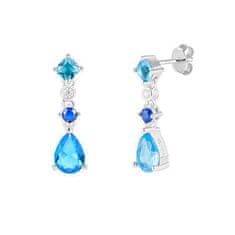 Preciosa Bájos ezüst fülbevaló kék cirkónium kövekkel Azure Candy 5403 67
