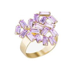 Preciosa Bájos aranyozott gyűrű csiszolt kristályokkal Sugarheart Candy 2462Y56