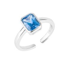 Preciosa Gyönyörű nyitott gyűrű kék cirkónium kővel Preciosa Blueberry Candy 5406 68 (Kerület 56 mm)