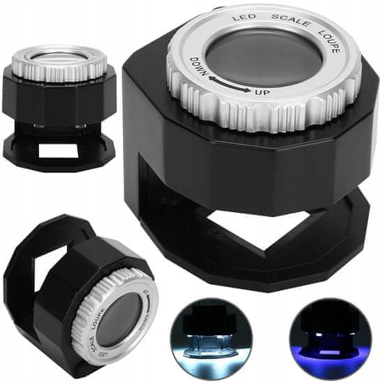 Northix Nagyító/mikroszkóp 30x - LED és UV zseb formátumban