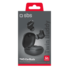 SBS TWS-BT Twin-Buddy Wireless Headset - Fekete (TEEARTWSBUDDYBTK)