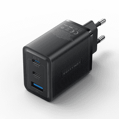 Vention FERB0-EU GaN USB-A / 2x USB-C Hálózati töltő - Fekete (65W) (FERB0-EU)