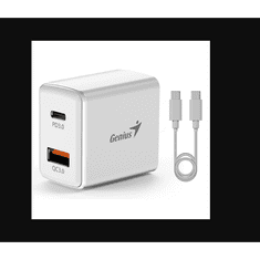 Genius PD-20ACP USB-A / USB-C Hálózati töltő - Fehér (20W) (32590009400)