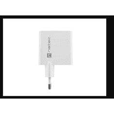 Natec Ribera USB-A / USB-C Hálózati töltő - Fehér (65W) (NUC-2144)
