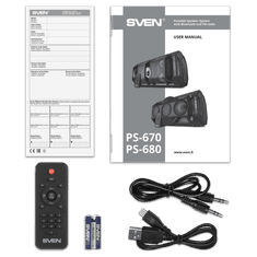 Sven PS-680 Hordozható bluetooth hangszóró - Fekete