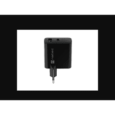 Natec Ribera USB-A / USB-C Hálózati töltő - Fekete (45W) (NUC-2143)