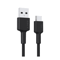 Aukey CB-CA03 OEM USB-A apa - USB-C apa 3.1 Adat és töltőkábel - Fekete (0.3m) (CB-CA03 OEM)