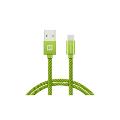 SWISSTEN 71521207 USB-A apa - USB.-C apa 2.0 Adat és töltő kábel - Zöld (1.2m) (71521207)