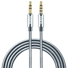 BH212 AUX kábel 1m (3.5mm jack apa-apa) Ezüst (BH212)