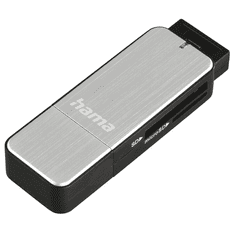 Hama 123900 kártyaolvasó USB 3.2 Gen 1 (3.1 Gen 1) Fekete, Ezüst (123900)