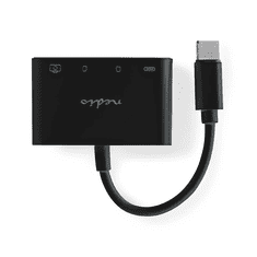 Nedis USB-C apa - USB A/SD & MicroSD anya Adapter (CCGB64780BK01)