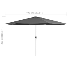 Vidaxl antracitszürke kültéri napernyő fémrúddal, 300 cm átmérőjű (47380)