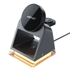 AceFast E17 MagSafe 3in1 Wireless töltő - Fekete + USB-A - USB-C Kábel (E17)