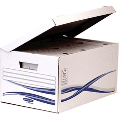 Fellowes Bankers Box Basic 80mm Csapófedeles Archiváló doboz A4+ - Kék/Fehér (7 db / csomag) (4460504)