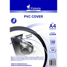 Victoria A4 műanyag előlap 140 mikron - Áttetsző (100 db / csomag) (6006901)