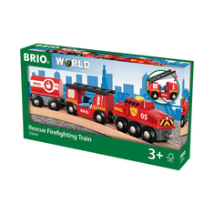 Brio World Sürgősségi tűzoltó vonat - Piros (33844)