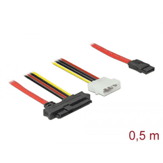 DELOCK SAS SFF-8482 + táp -> 7 pin-es SATA kábel 0,5m (82219) (d82219)