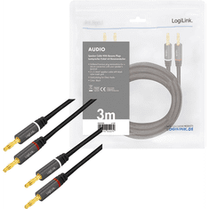 LogiLink CA1210 Banándugós audió kábel (3m) (CA1210)