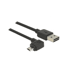 DELOCK USB Kabel A -> Micro-B St/St 2.00m 90°gew. Eas (83853)