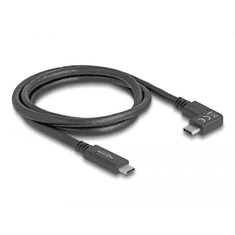 DELOCK USB 10 Gbps kábel USB Type-C apa USB Type-C apa, ívelt bal / jobb, 1 m 4K PD 60 W E-Marker (80037)