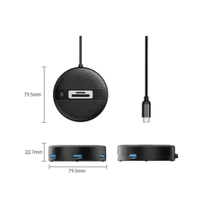 Orico 4x USB 3.0 Hub + kártyaolvasó fekete (YS5-C3-03-BK) (YS5-C3-03-BK)
