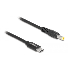 DELOCK 5.5x2.5mm -> USB-C notebook töltő kábel 1.5m fekete (87978) (delock87978)