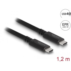 DELOCK USB4 (Gen 3x2) 40 Gbps koaxiális kábel 1,2 m (80009) (del80009)