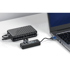 Orico 4x USB 3.0 Hub fekete (PW4U-U3-015-BK-EP) (PW4U-U3-015-BK-EP)