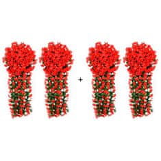 Netscroll 2+2 mesterséges függő virágok, mesterséges függő virágok természetes megjelenéssel kültéri vagy beltéri használatra, teraszra,kertbe,erkélyre,esküvőkre,folyosóra, 80cm, piros , 4 darab, HangingFlowers