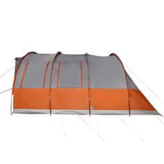 Vidaxl 7 személyes szürke és narancssárga vízálló alagút családi sátor 94627