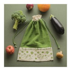 Pebbly Pytlík , NBA178, na zeleninu, org.bavlna, XL 30 x 40 cm, krémová / zelená