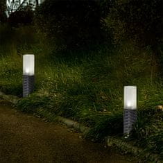 LUMILED 4x Napelemes kerti lámpa LED a földbe szúrva PASCAL 40cm FEKETE IP44