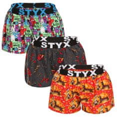 Styx 3PACK női klasszikus boxeralsó art sport gumiból multicolor (3T15245) - méret L