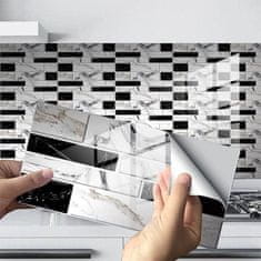 Netscroll 12x 3D öntapadós falimatrica márvány hatással (12 darab), 10x20 cm, egyszerű felhelyezés, adjon otthonának egy friss és luxus érintést, öntapadós faltetoválások, DecorWallpaper