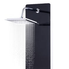 Vidaxl fekete üveg zuhanypanel 25 x 44,6 x 130 cm 142993