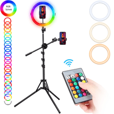 ULANZI UL-2902 Mobiltelefon állvány + RGB körfény - Fekete