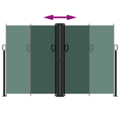 Vidaxl sötétzöld behúzható oldalsó napellenző 160x1000cm