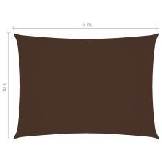 Vidaxl barna téglalap alakú oxford-szövet napvitorla 5 x 6 m