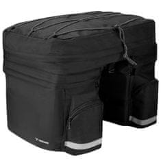 Malatec 60L vízálló fényvisszaverő kerékpáros csomagtartó táska fekete